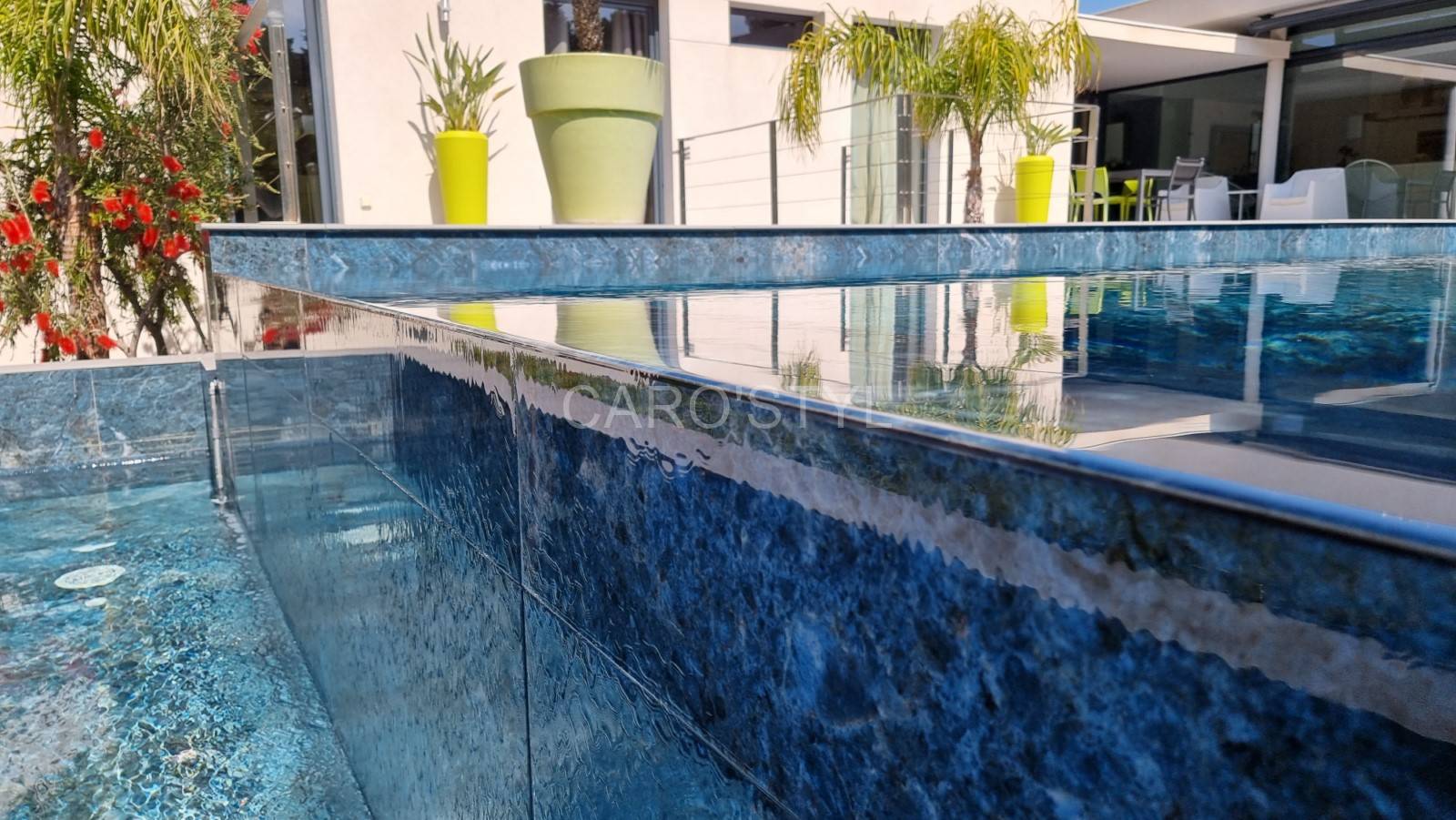 réalisation à Sanary carrelage Lux kionia azurro PAMESA