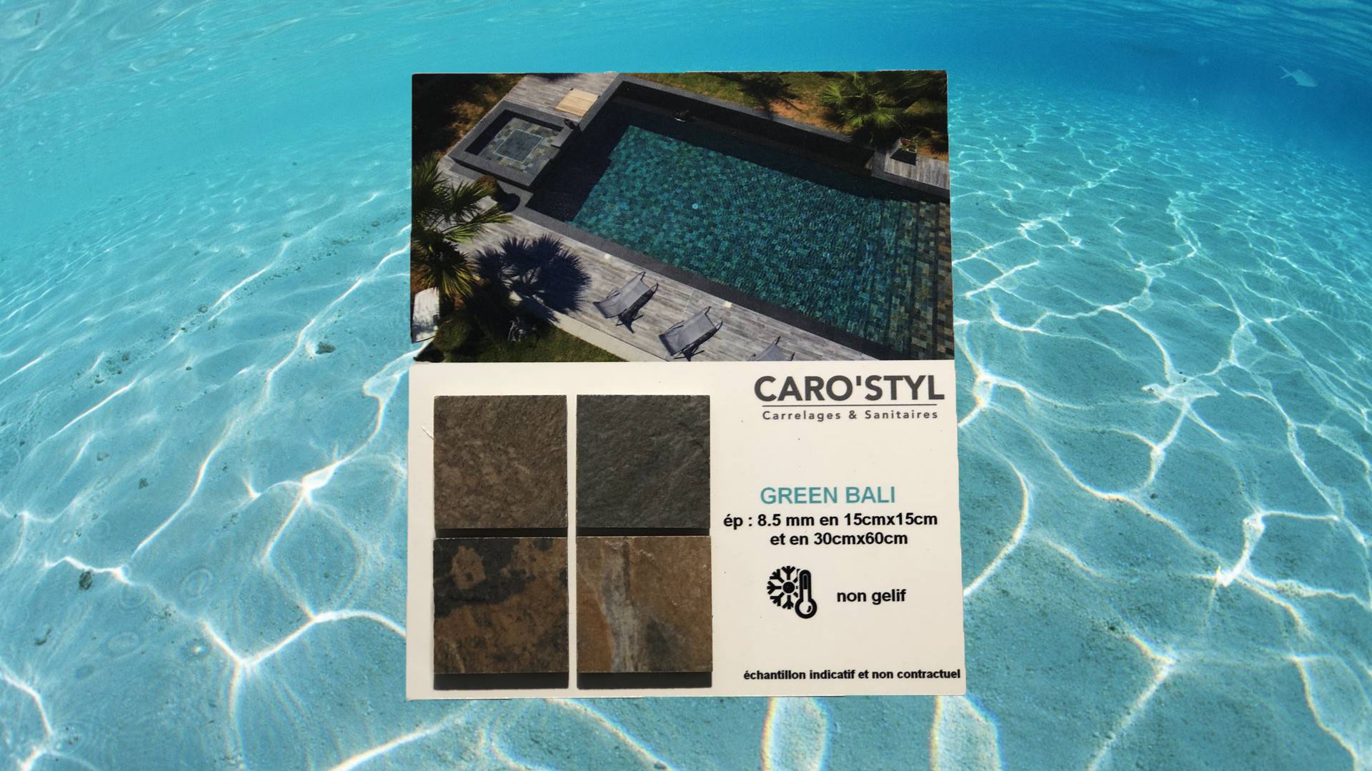 achat d'échantillons de carrealge green bali®, vers grasse 06 alpes maritimes