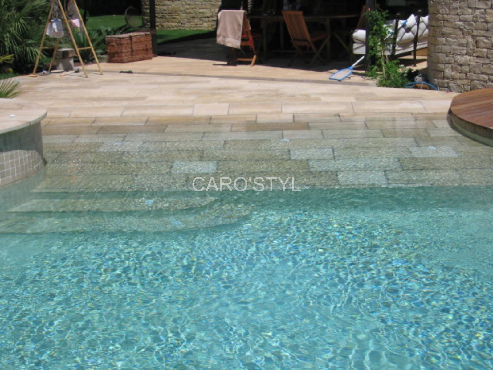 faire sa plage de piscine en pierre de nod, à elbeuf 76500 seine maritime