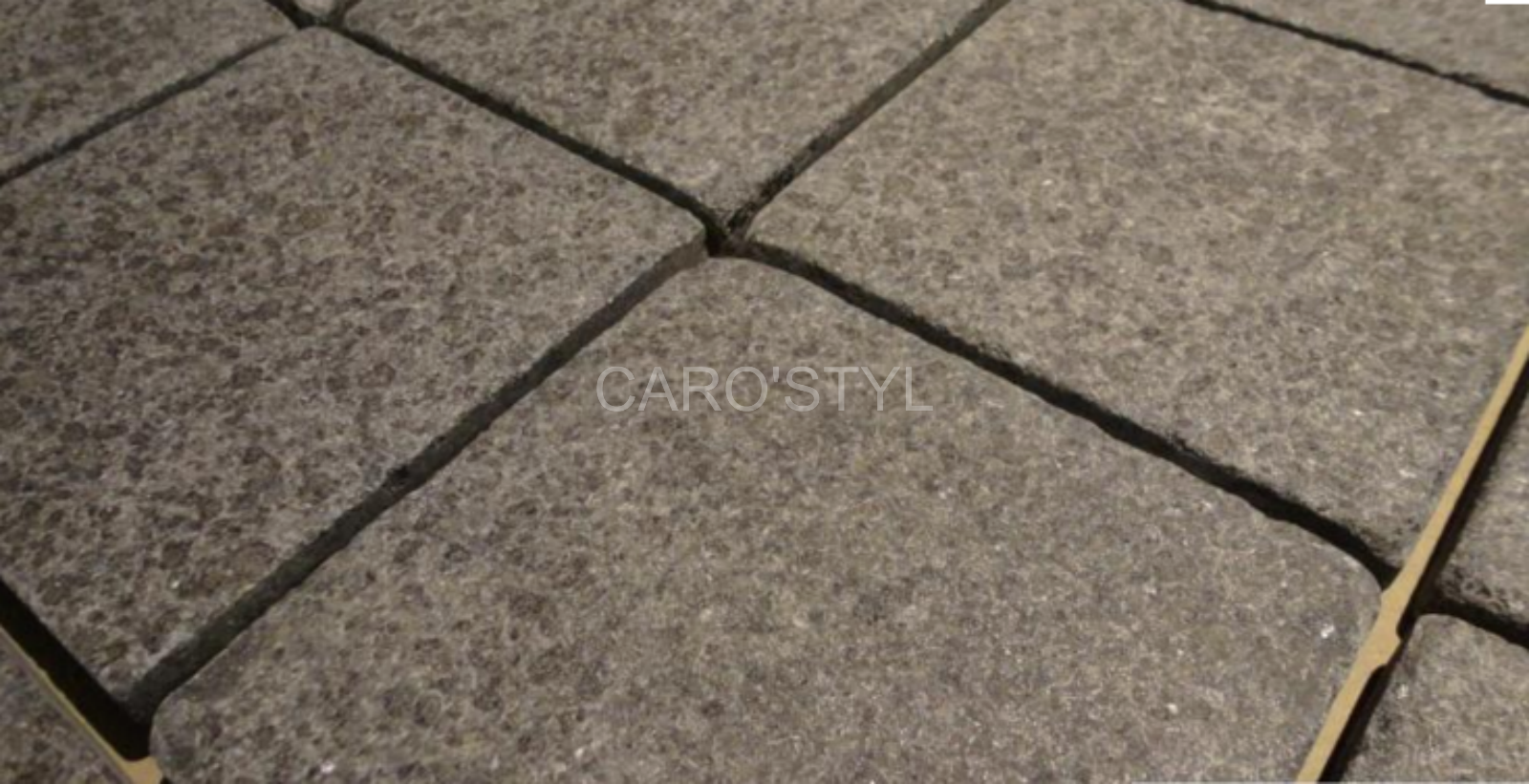 pavé 15x15 cm en pierre naturelle noire,twilight
