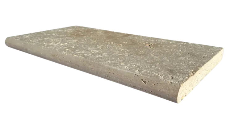 pose margelles travertin demi-rond bord arrondi 3 cm plage de piscine design dans le 83